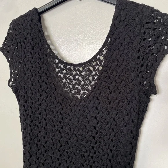 Free People Zanna Amhurst Black Crochet Dress Womens Medium - Picture 8 of 13